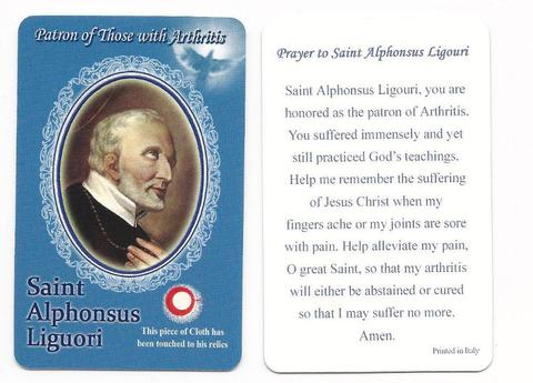 St. Alphonsus Relic Holy Card