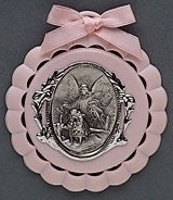 Pink Guardian Angel Crib Medal