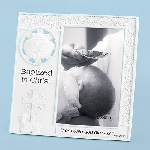 7.25"H Boy Baptism Frame by Roman Inc.