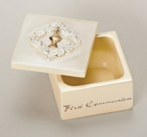 1.5"H Filigree First Communion Rosary Box