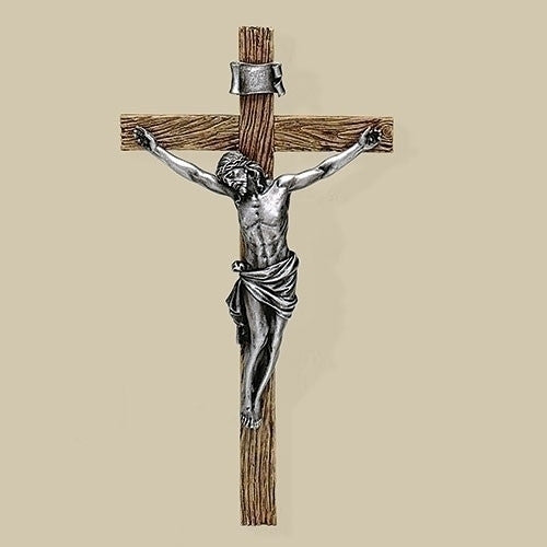 13.25"H Anitque Silver Crucifix by Joseph's Studio for Roman Inc.