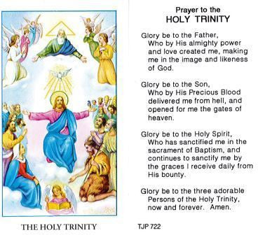 Prayer to the Holy Trinity Laminate Holy Card DISCONTINUED