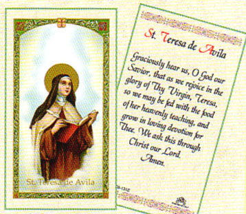 St. Teresa of Avila Holy Card Laminate