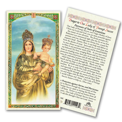 Prayer to Our Lady of Prompt Succor Laminate Holy Card