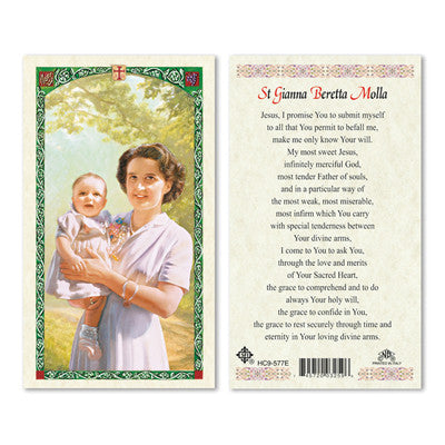 St. Gianna Beretta Molla Laminate Holy Card
