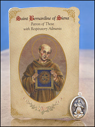 St. Bernadine Respiratory Healing Medal Set