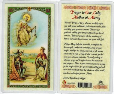 Prayer to Our Lady, Mother of Mercy Laminate Holy Card