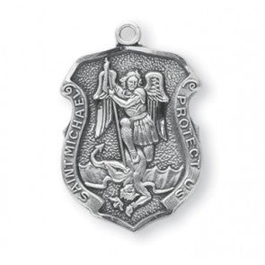 Saint Michael Sterling Silver Badge Medal