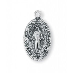 Sterling Silver Oval Miraculous Medal