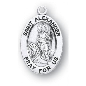 Saint Alexander Oval Sterling Silver Medal