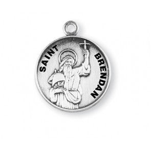 Saint Brendan Round Sterling Silver Medal