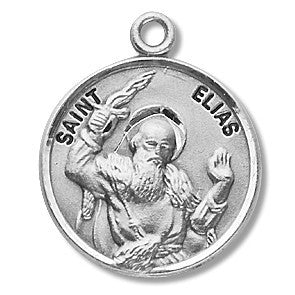 Saint Elias 7/8" Round Sterling Silver Medal