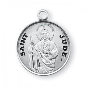 Saint Jude Round Sterling Silver Medal