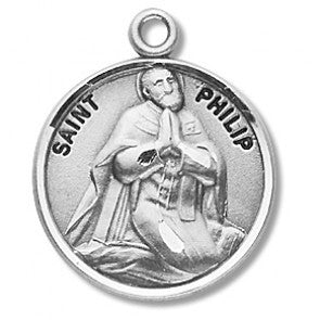 Saint Philip 7/8" Round Sterling Silver Medal