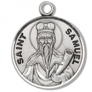 St. Samuel 7/8" Round Sterling Silver Medal