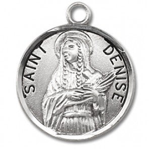 Saint Denise 7/8" Round Sterling Silver Medal