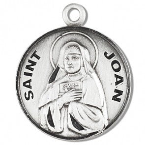 Saint Joan 7/8" Round Sterling Silver Medal
