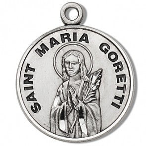 Saint Maria Goretti 7/8" Round Sterling Silver Medal