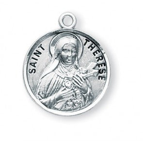 Saint Therese of Lisieux Round Sterling Silver Medal