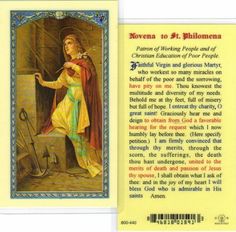 St. Philomena Holy Card Laminate