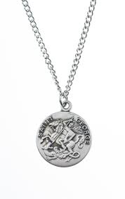 St. George Pewter Medal Necklace Holy Card
