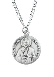 St. Jude Pewter Medal Necklace with Holy Card