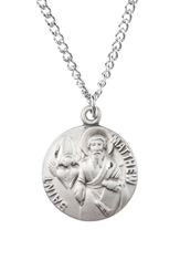St. Matthew Sterling Silver Medal from Jeweled Cross
