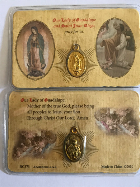 Our Lady of Guadalupe/Saint Juan Diego Pocket Prayer Card