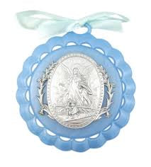 Blue Guardian Angel Crib Medal