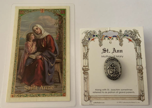 St. Ann Pin and Holy Card