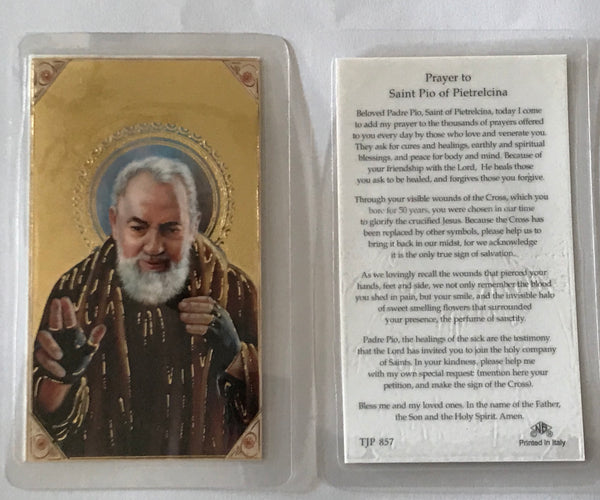 St Pio of Piertrelcina Holy Card DISCONTINUED