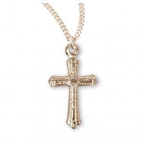 Gold Over Sterling Silver Detailed Cross