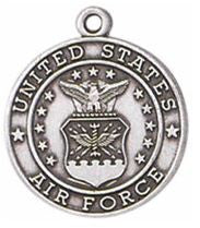 Air Force  Sterling Silver St. Michael Medal from Jeweled Cross