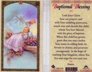 Baptismal Blessing Holy Card Laminate