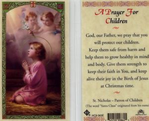A Prayer for Children Holy Card Laminate