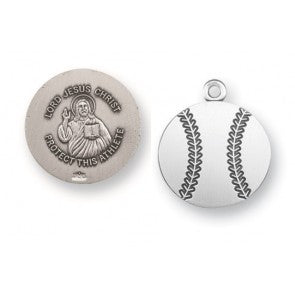 Lord Jesus Christ Sterling Silver Baseball Athlete Medal