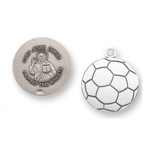 Saint Sebastian Sterling Silver Soccer Athlete Medal