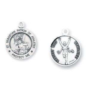Saint Sebastian Round Sterling Silver Track Athlete Medal