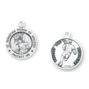 Saint Sebastian 15/16" Round Lacrosse Athlete Medal