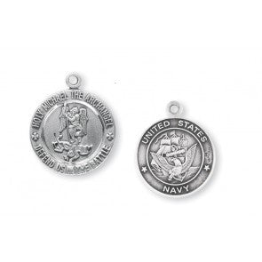 Navy Saint Michael Sterling Silver Round Medal