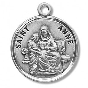 Saint Anne Round Sterling Silver Medal