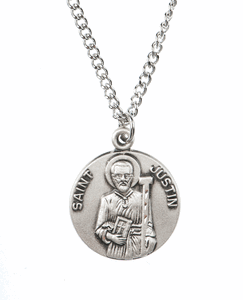 St. Justin Pewter Saint Medal Necklace