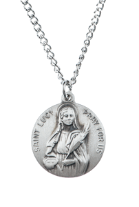 St. Lucy Sterling Silver Medal from Jeweled Cross