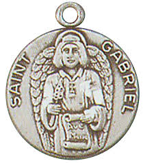 St. Gabriel Pewter Medal Necklace with Holy Card