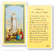 Our Lady of Fatima Holy Card Laminate
