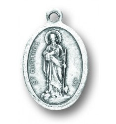 St. Matthew - 1 inch Pray for Us Medal Oxidized