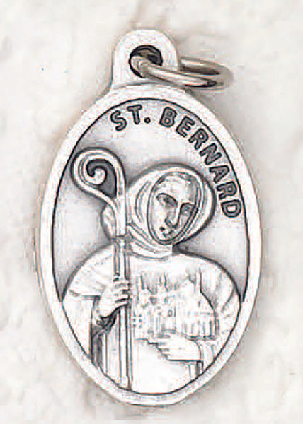 Saint Bernard - 1 inch Pray for Us Oxidized Medal