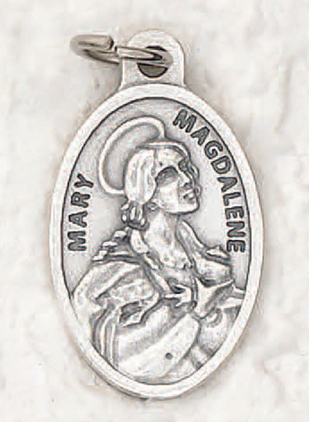 St. Mary Magdalene - 1 inch Pray for Us Medal Oxidized