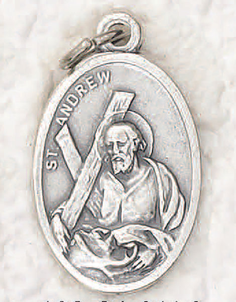 Saint Andrew - 1 inch Pray for Us Oxidized Medal