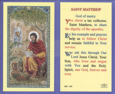 St. Matthew Holy Card Laminate